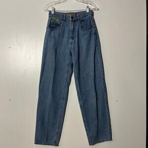 Empyre Relaxed Loose Fit Embroidered Grunge Baggy Blue Jeans Women’s Size 28X30